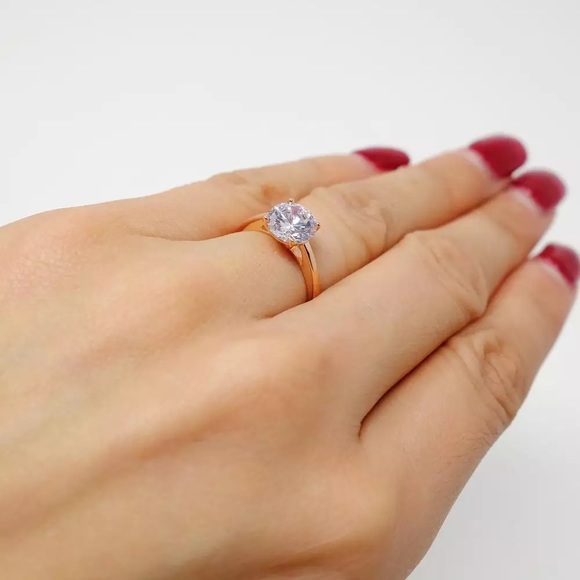 925 sterling Rose ring zirconia wedding ring style - Picture 5 of 5